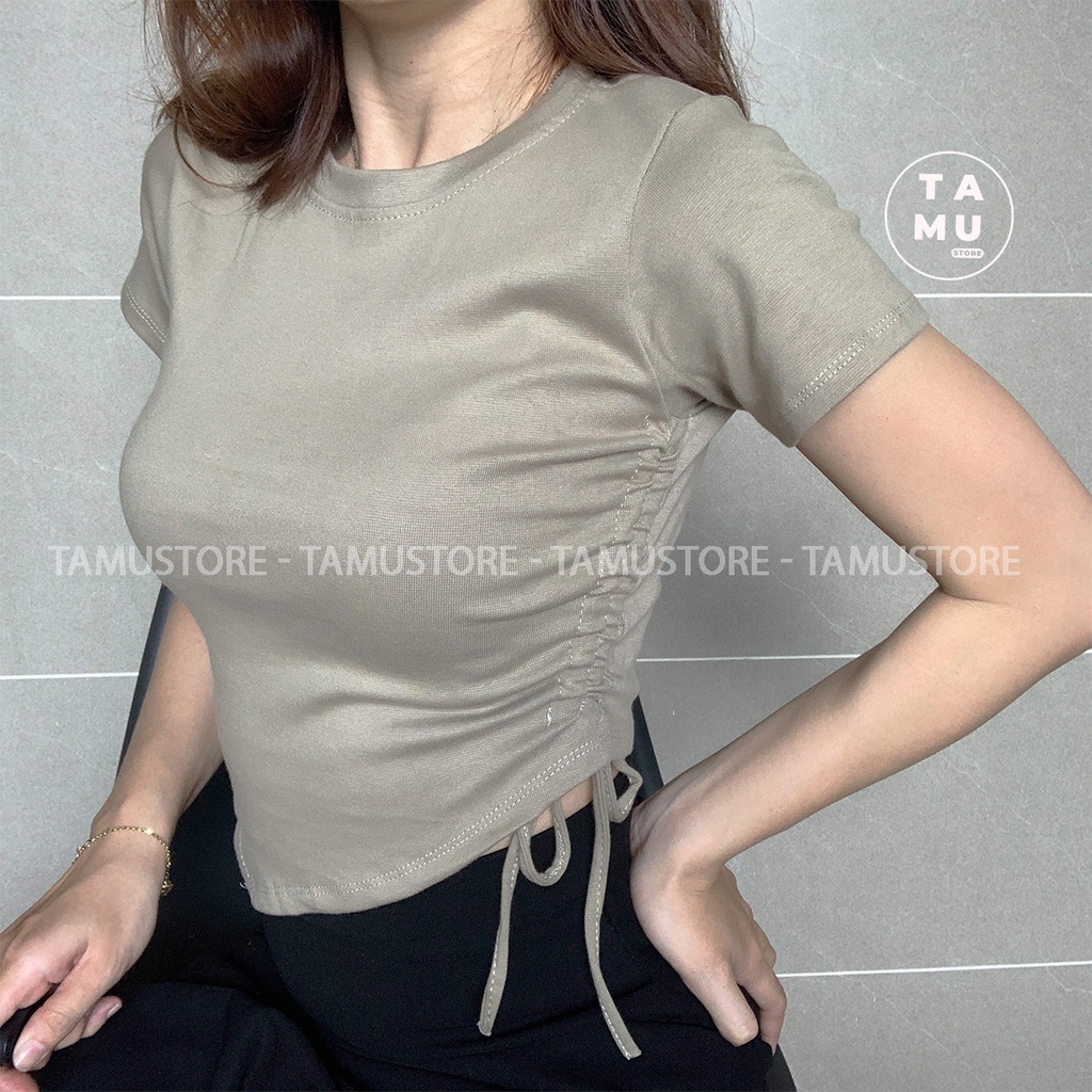 Áo croptop nữ rút dây Tamu Store - CT16