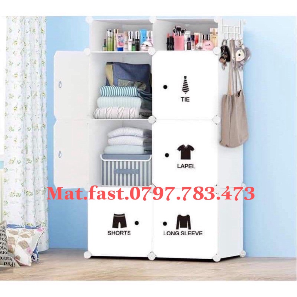 TỦ NHỰA LẮP GHÉP THÔNG MINH 8 Ô (6 Ô FULL + 2 Ô ĐỂ GIÀY DÉP)