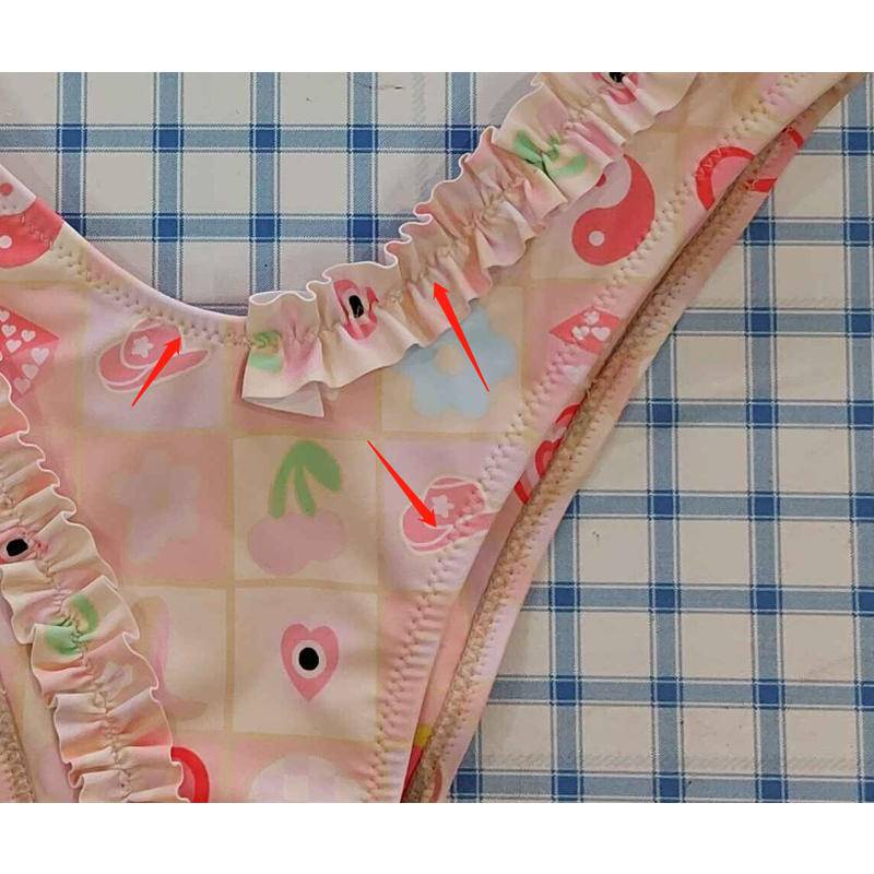 Bộ Bikini Nhún Bèo Màu Hồng Dễ Thương Phong Cách Âu Mỹ 2023 Thời Trang Cho Nữ