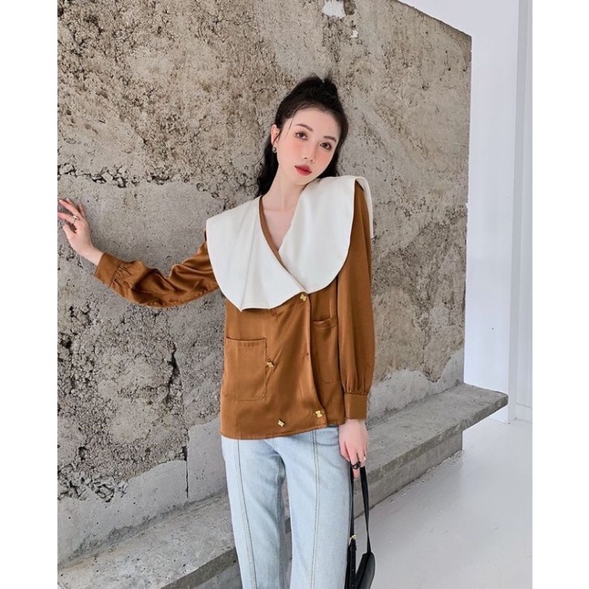 Đầm vest dáng suông cổ bèo koreastyle