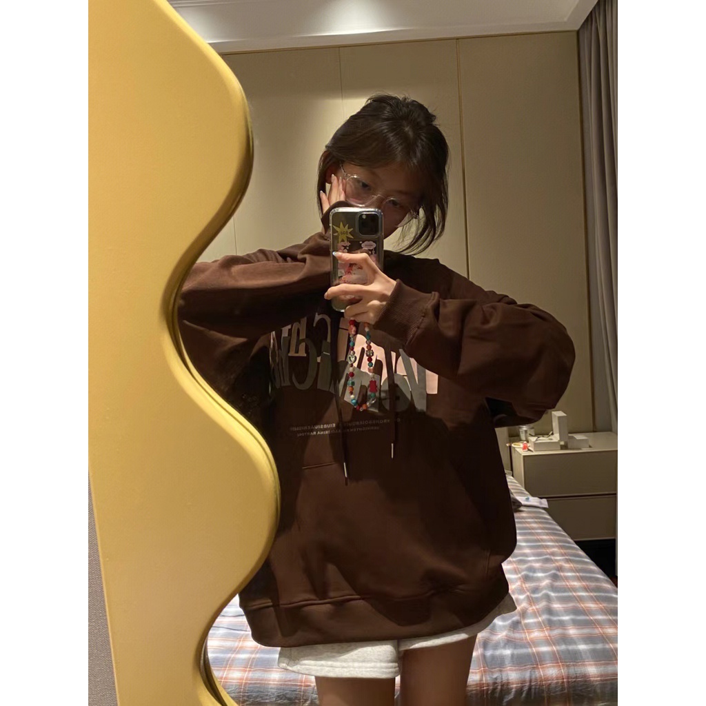 NRVP Áo Hoodie Tay Dài Oversize In Họa Tiết Phong Cách Hàn Quốc Kiểu Mới Cho Nam / Nữ