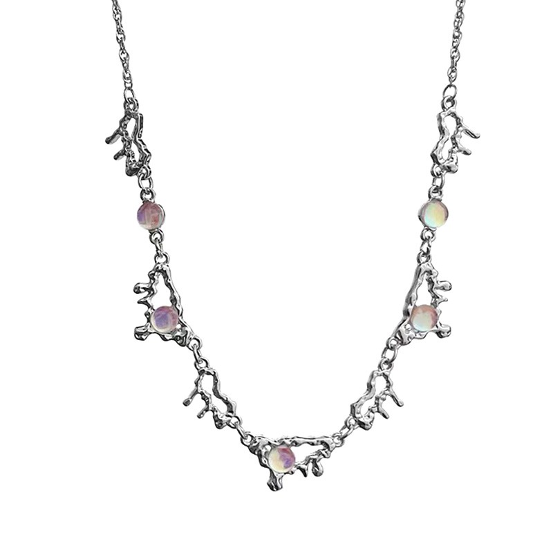 Vòng cổ Đính Đá Mặt Trăng Thiết Kế Đơn Giản Dễ Phối Đồ Phong Cách Hàn Quốc