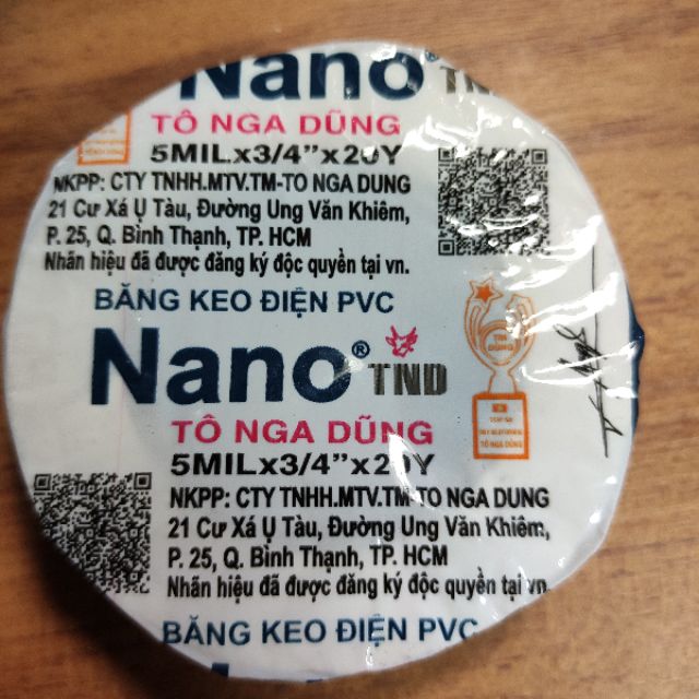 Băng keo điện. Băng keo đen thương hiệu NANO