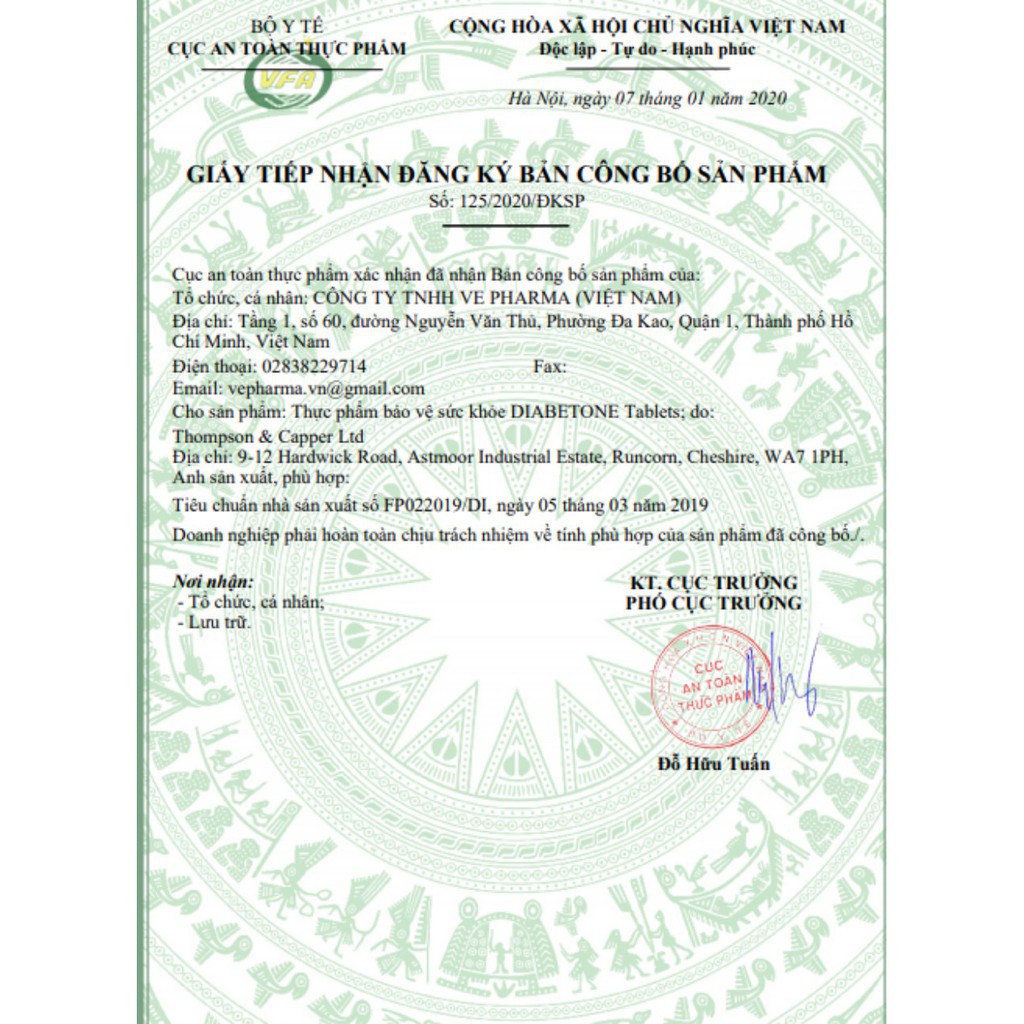 Viên Uống Bổ Sung Vitamin Và Khoáng Chất Hỗ Trợ Giảm Nguy Cơ Đái Tháo Đường Diabetone Original Vitabiotics ( 30 Viên) | Thế Giới Skin Care