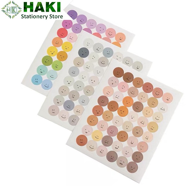 Sticker cute hình mặt cười HAKI dễ thương, hình dán sticker hàn quốc trang trí sổ đáng yêu giá rẻ ST03