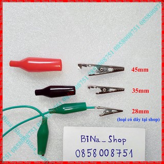 Đầu kẹp cá sấu đỏ đen 28mm 35mm 45mm