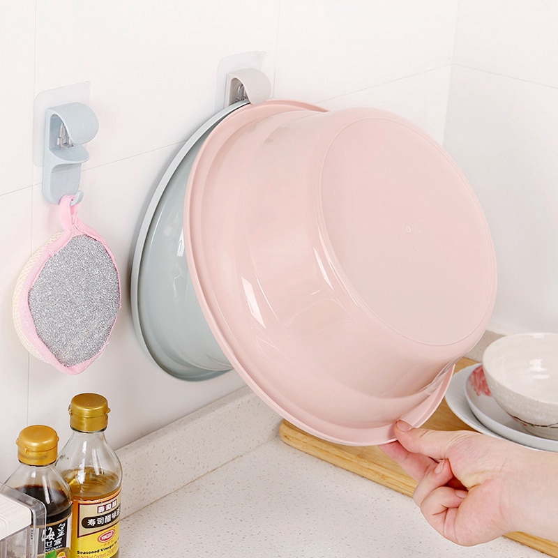 [HÀNG CÓ SẴN] Móc Treo Đồ Gắn Tường Tiện Lợi Móc dính treo chậu tắm，Móc treo thau chậu nhà tắm dán tường