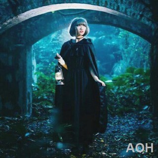 Trang phục Halloween áo choàng phù thủy COS áo choàng phù thủy đen áo choàng ma cà rồng áo choàng ma cà rồng