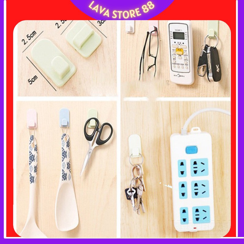 Bộ 2 móc dán cố định treo điều khiển, đồ vật dính tường đa năng 88112 LaVa Store88