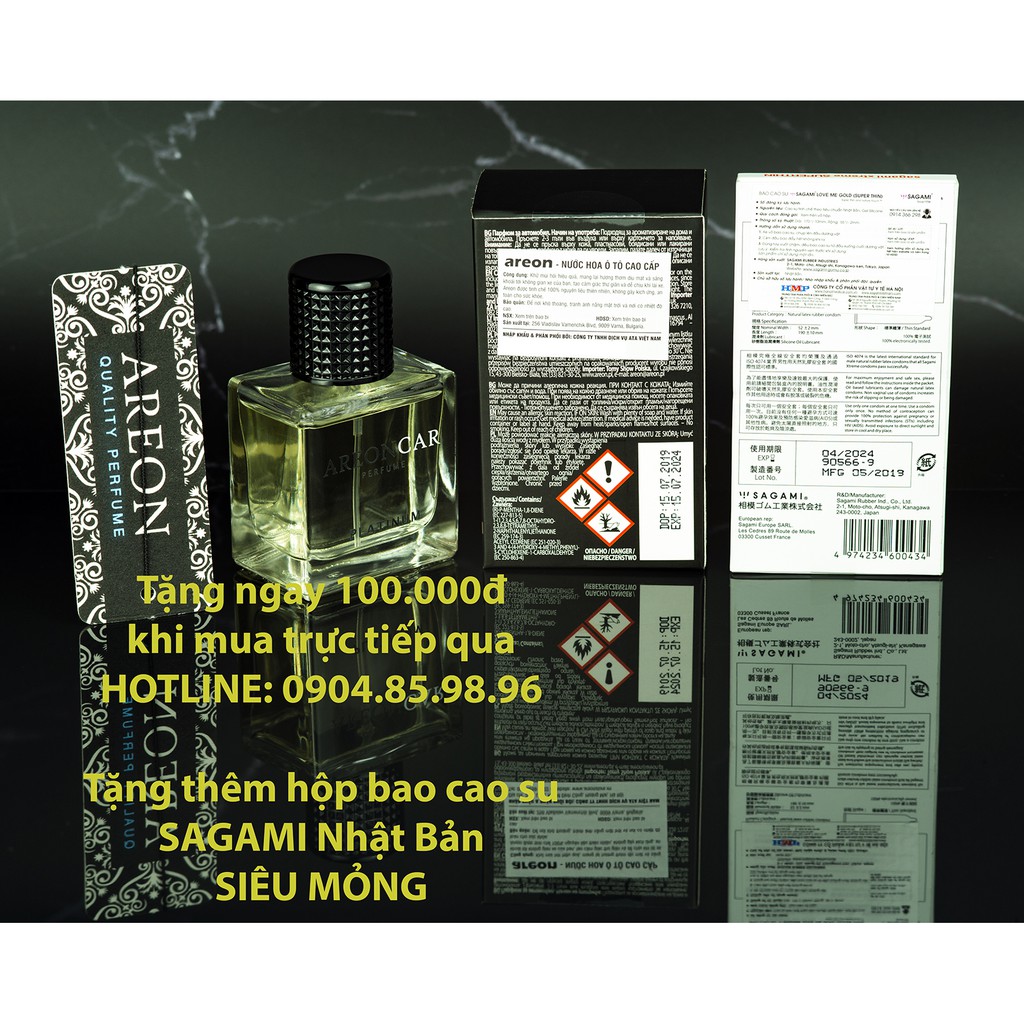 [TẶNG 100.000Đ] Nước Hoa Ô Tô AREON Car PLATINUM 50ml - NHẬP KHẨU BULGARIA - Hàng Chính Hãng - Có CO-CQ-VAT