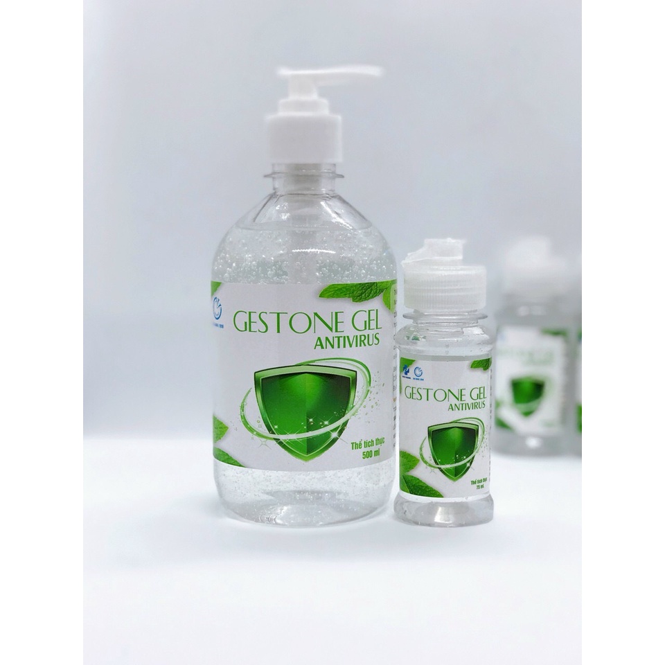 Gel rửa tay khô diệt khuẩn GESTONE GEL hương Bạc hà tươi mát dễ chịu chai 75ml và 500ml | BigBuy360 - bigbuy360.vn