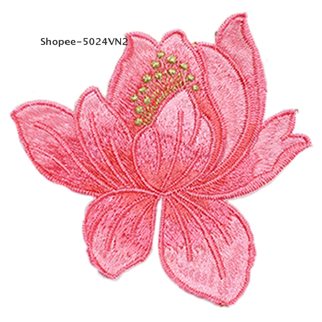 Miếng sticker ủi thêu hình hoa sen DIY
