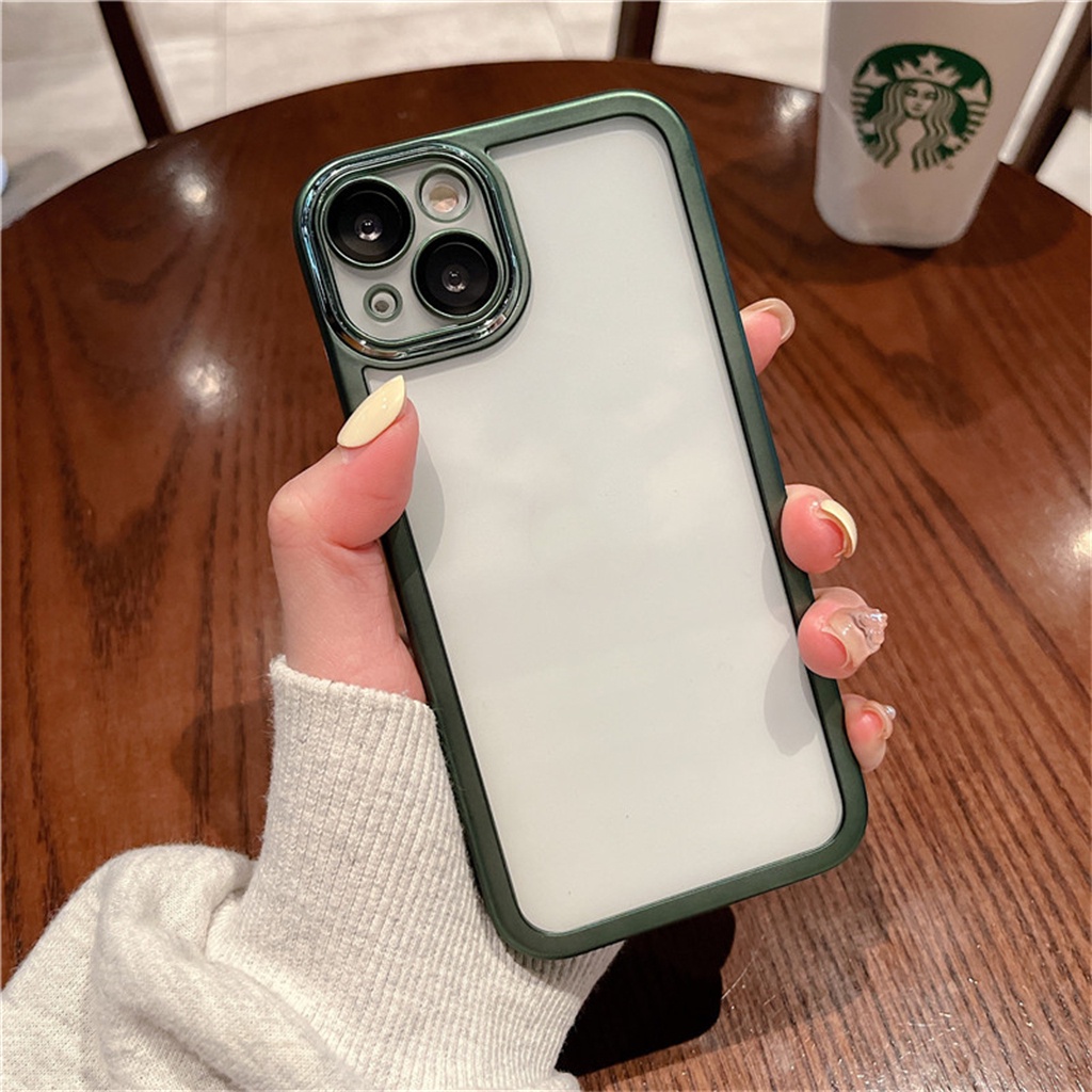 Ốp Điện Thoại Mềm Nhám Trong Suốt Chống Sốc Bảo Vệ Ống Kính Máy Ảnh Sang Trọng Cho iPhone 11 13 12 Pro max X XR XS max