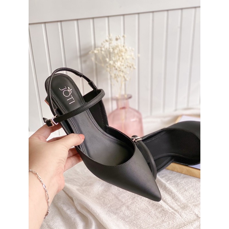 Giày Cao Gót Nữ JOTI Lolita 3269VN5 - Mũi Nhọn Hở Gót Đế Trụ Vuông Cao 4cm Da Mờ - Mang Công Sở Dự Tiệc