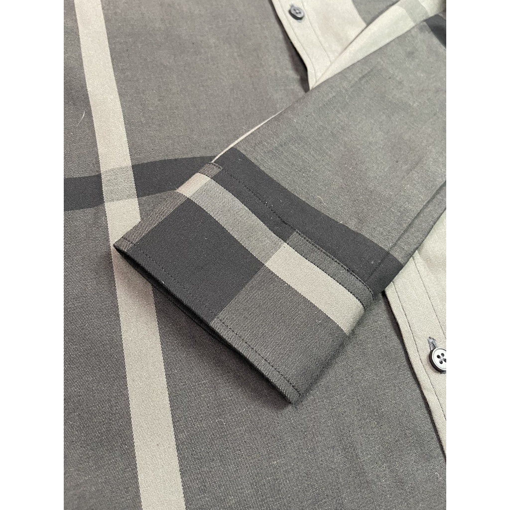 Áo sơ mi nam công sở KENHONI form dáng Hàn Quốc chất cotton 100 phối họa tiết BBR