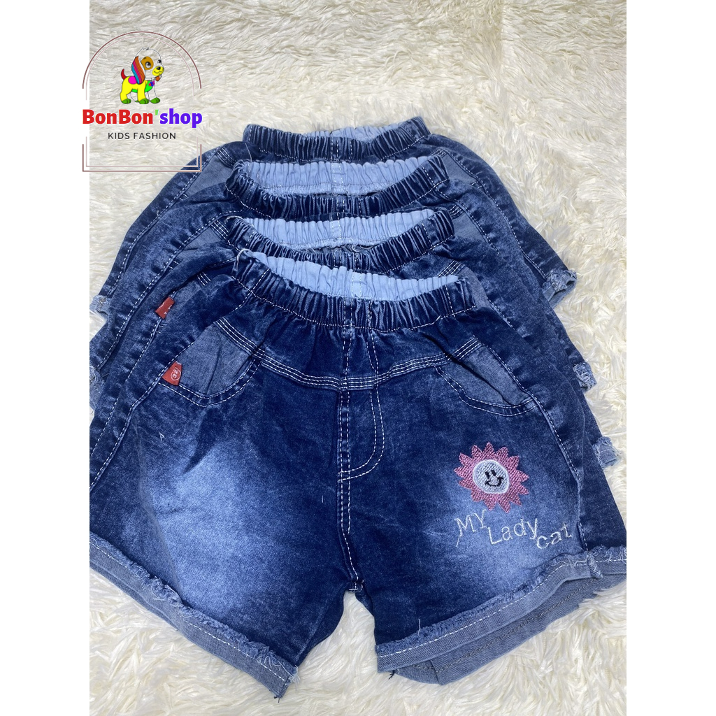 (video kèm hình ảnh) quần cho bé gái 6 tuổi, quần short jean cho bé gái size 18-30kg vải mềm QN05