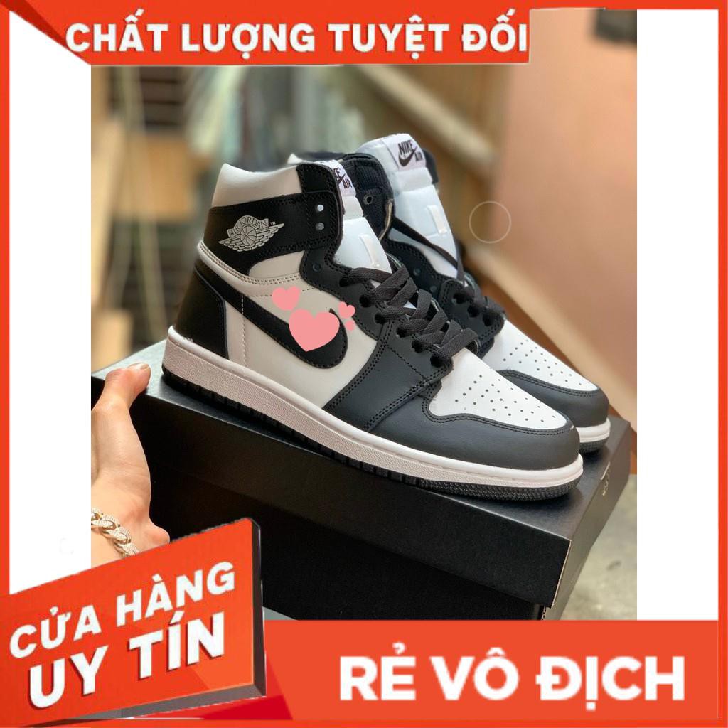 Siêu sập sàn mã D6 giay cổ cao đen trắng tặng bill box kèm dây phụ