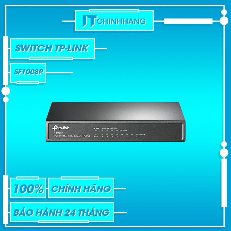 Bộ Chia Mạng Switch TP-Link SF1008P 8 cổng 10/100Mbps - Hàng Chính Hãng