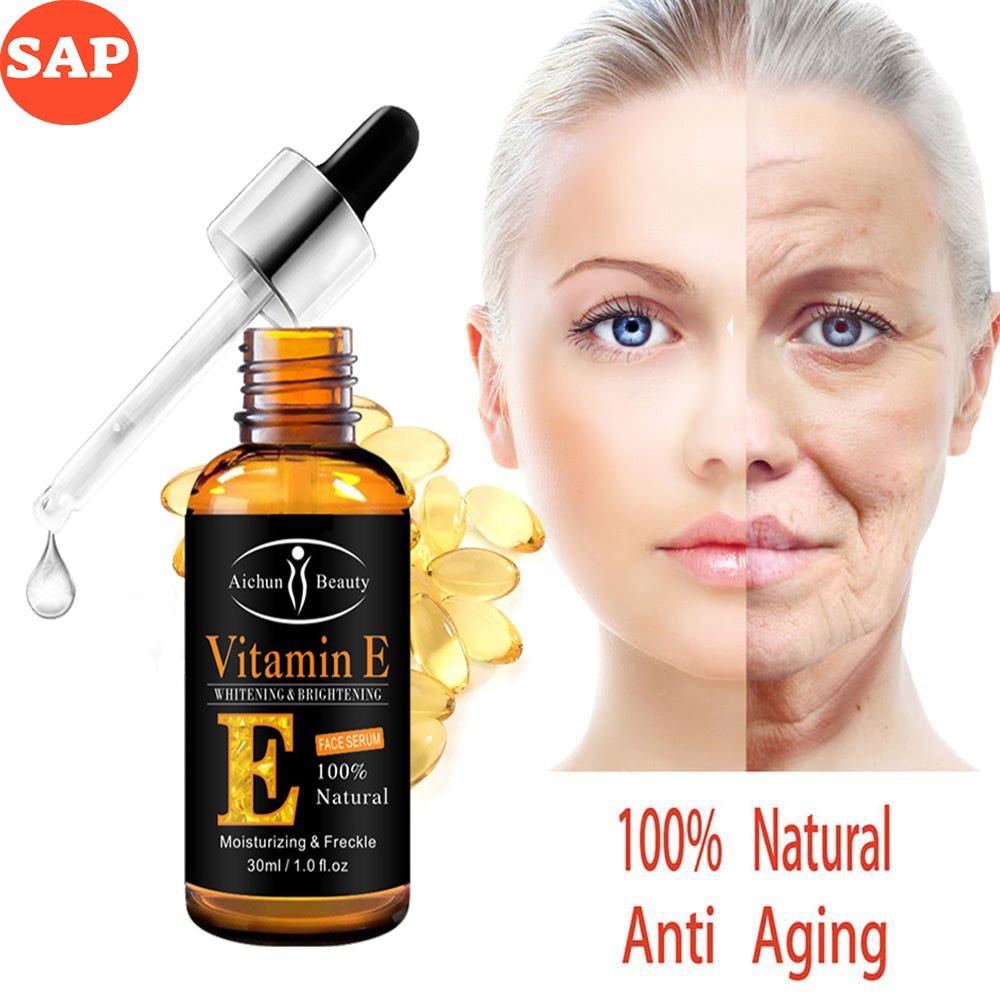💖CHÍNH HÃNG💖 Serum Vitamin E Siêu Dưỡng Trắng Da Làm Sáng Căng Bóng Da Ngăn Lão Hóa Chống Thâm Mắt Và Bọng Mắt