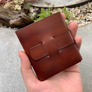 VÍ DA NAM MÀU NÂU - CHẤT LIỆU DA BÒ NHẬP KHẨU - ĐỒ DA HANDMADE