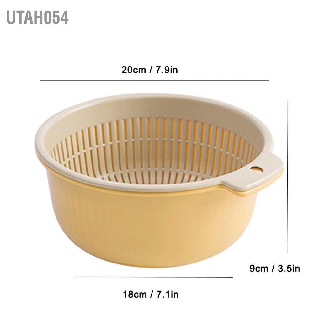 [Hàng Sẵn] Rổ rửa rau củ Utah054 2 lớp lọc thoát nước tiện lợi cho nhà bếp【Utah054】