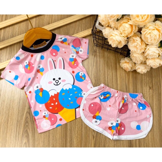 Bộ đùi bé gái thun lạnh mát mịn siêu yêu {size 8-36kg}