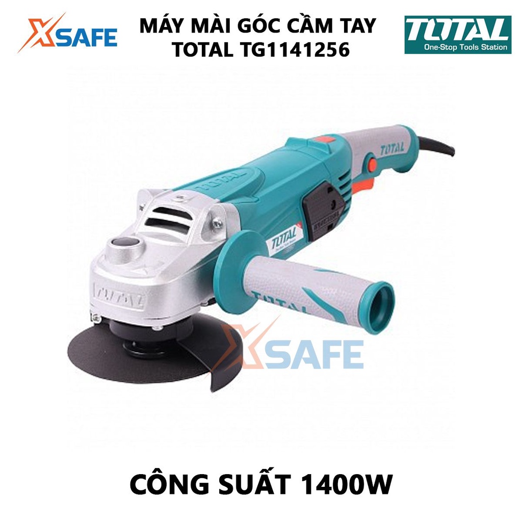 Máy mài góc TOTAL TG1141256 Máy mài góc cầm tay Điện áp sử dụng 220V-240V 1400W cách điện 2 lớp [XSAFE]