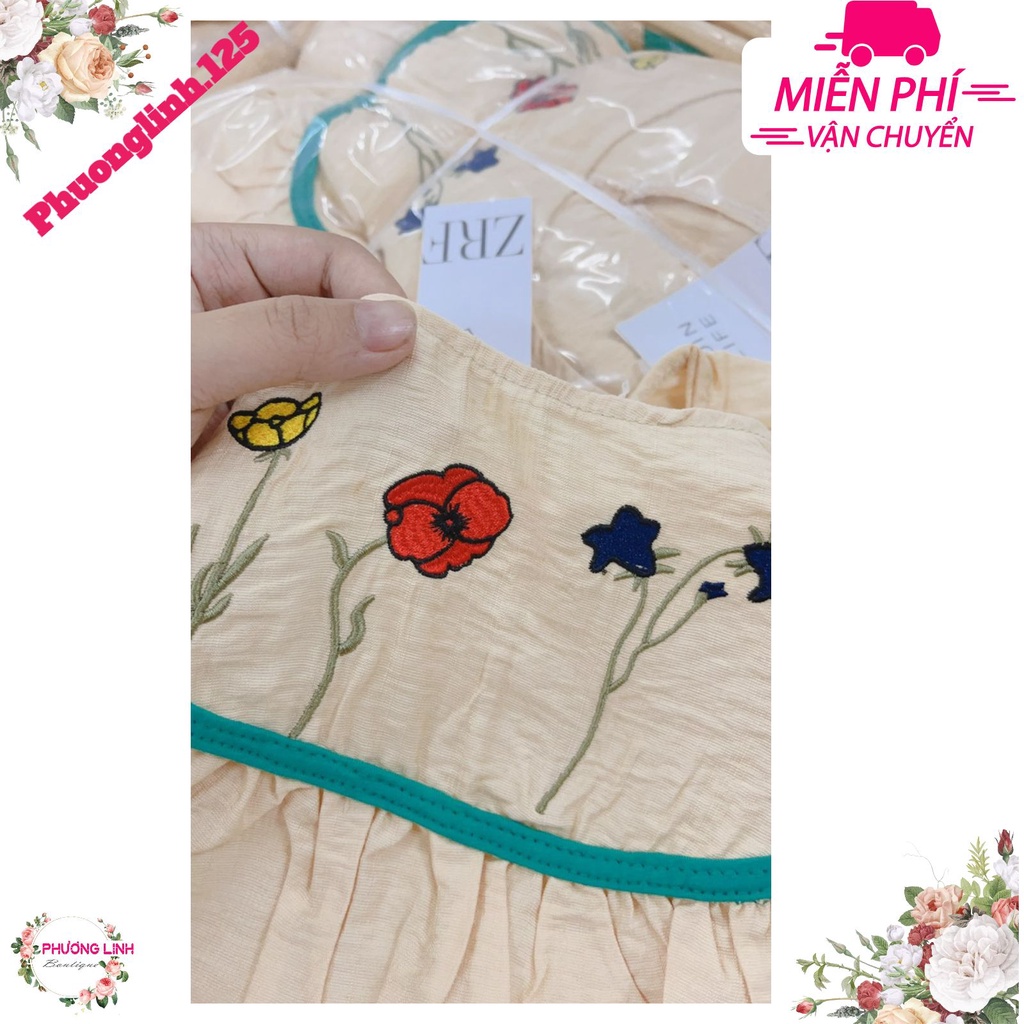 VÁY XÒE THÊU HOA VIỀN XANH CHO NỮ | BigBuy360 - bigbuy360.vn