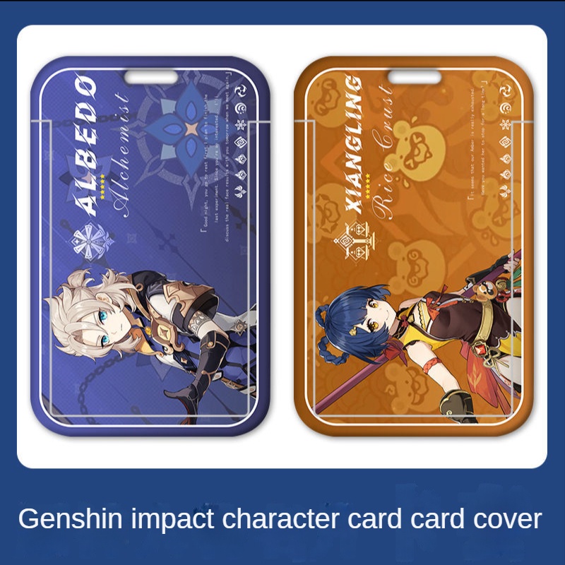 Genshin impact Bộ Thẻ Bài Ganyu HuTao Kaedehara Kazuha Kamizato Ayaka Keqing staff LL4w