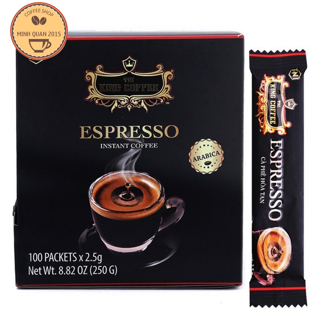 Cà Phê Hoà Tan ESPRESSO - King Coffee Hộp 100 Gói