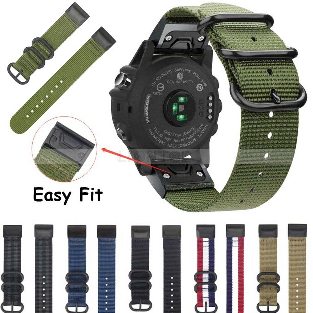 Quick Release Nylon Loop Watch Band Strap for Garmin Fenix 5 5X 5S Plus Instinct
