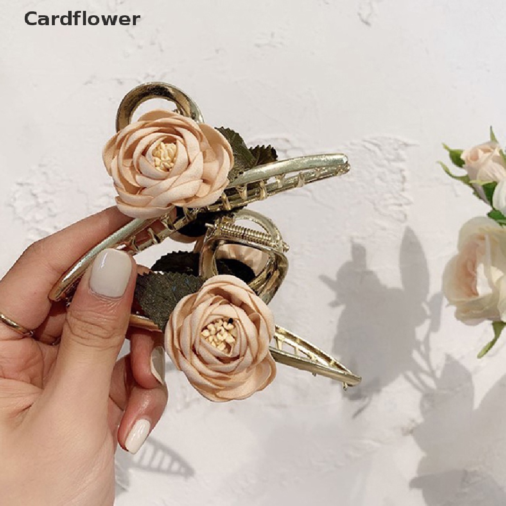 &lt; Cardflower &gt; Kẹp Tóc Hình Hoa Lớn Bằng Kim Loại Phong Cách Hàn Quốc Thời Trang Mùa Hè Cá Tính