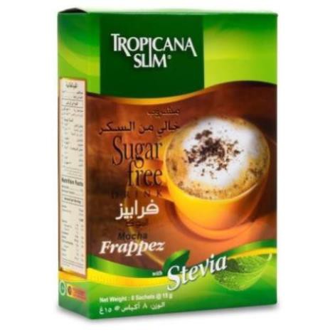 Cà phê ăn kiêng không đường chiết xuất từ lá cỏ ngọt Tropicana Slim Mocha 120g (8 x 15g)