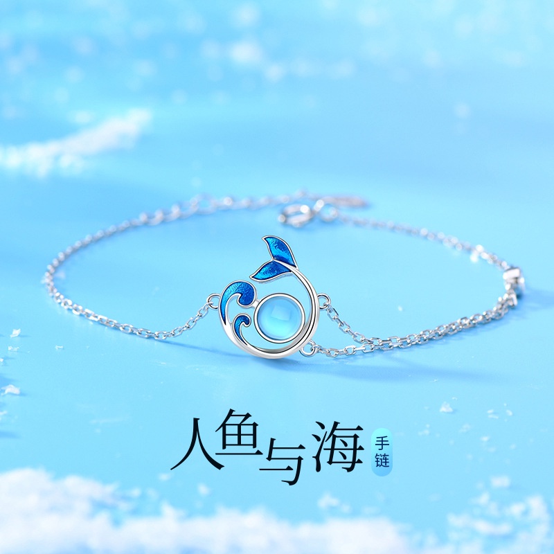 Vòng Đeo Tay Hình Đuôi Nàng Tiên Cá Bằng Epoxy Nhỏ Xinh Làm Quà Tặng Cho Bạn