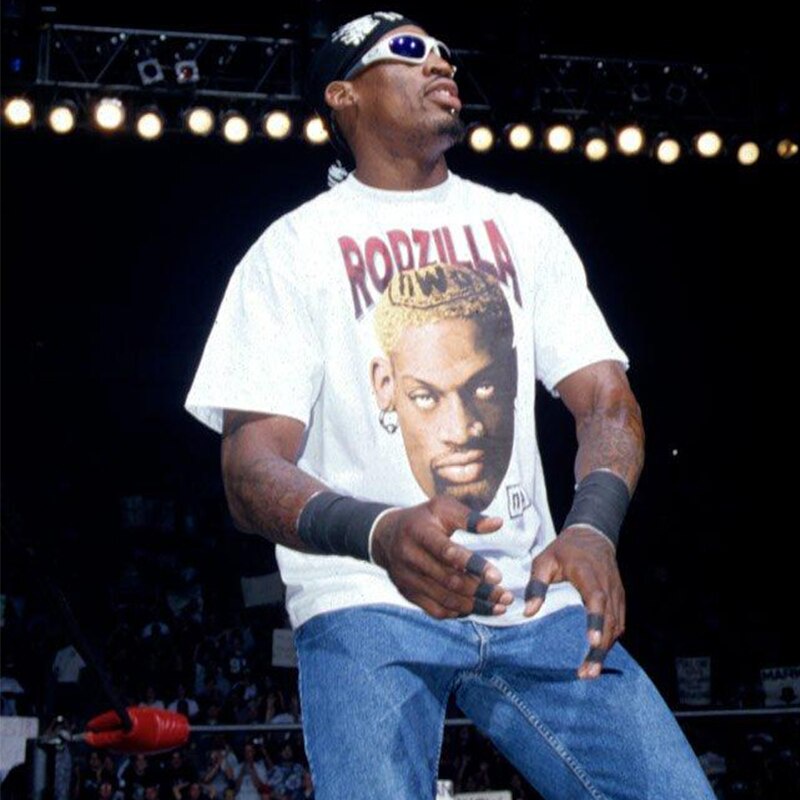 Áo Thun Bóng Rổ Dennis Rodman Phong Cách Vintage Hiphop Đường Phố Cho Nam Nữ