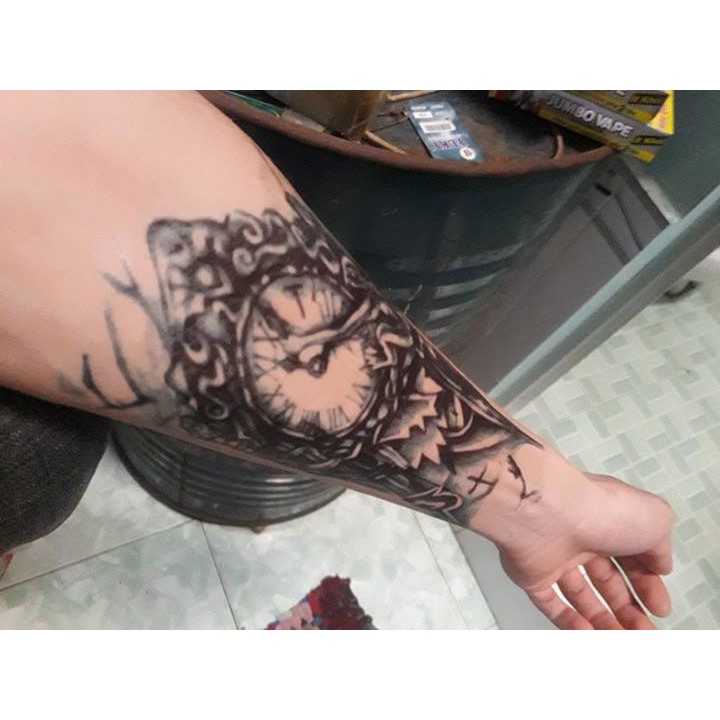 [ SIÊU GIẢM GIÁ TATTOO NAM ] Hình xăm dán tatoo đồng hồ quỷ - miếng dán hình xăm đẹp dành cho nam