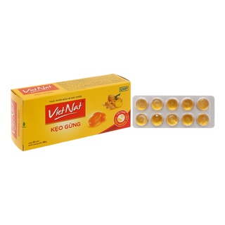 Kẹo gừng vietnat - hỗ trợ giảm nôn, giảm đầy hơi - hộp 30 viên