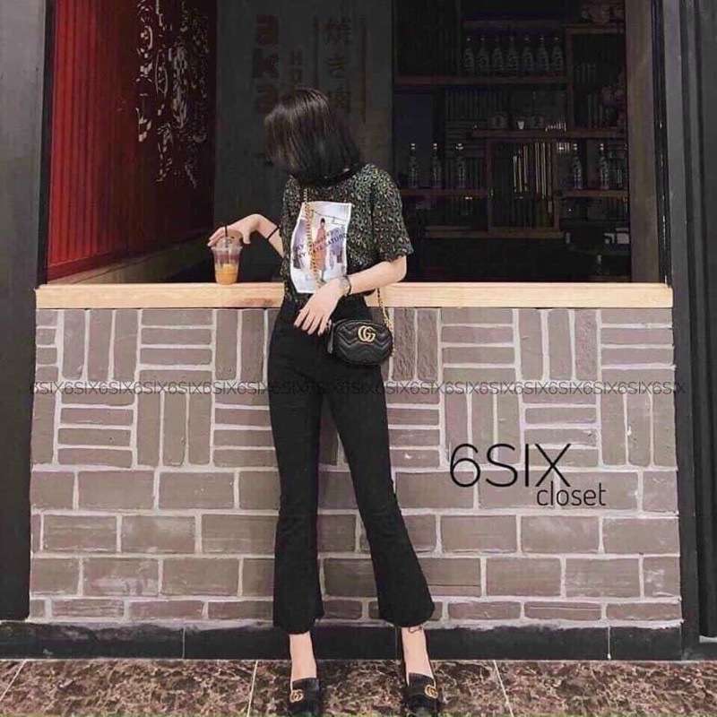 Quần Bò Giấy Ống Loe