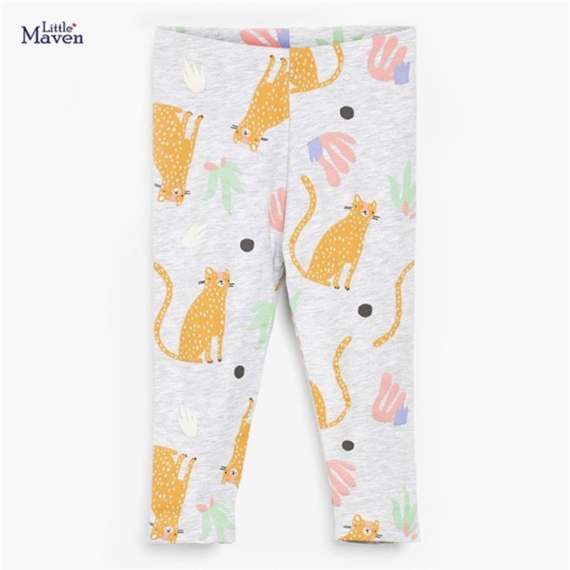 Quần Legging Bé Gái, Quần Dài Thu Đông Malwee, Little Maven Chất Co Giãn Cho Bé 12-24kg Từ 2-7 Tuổi