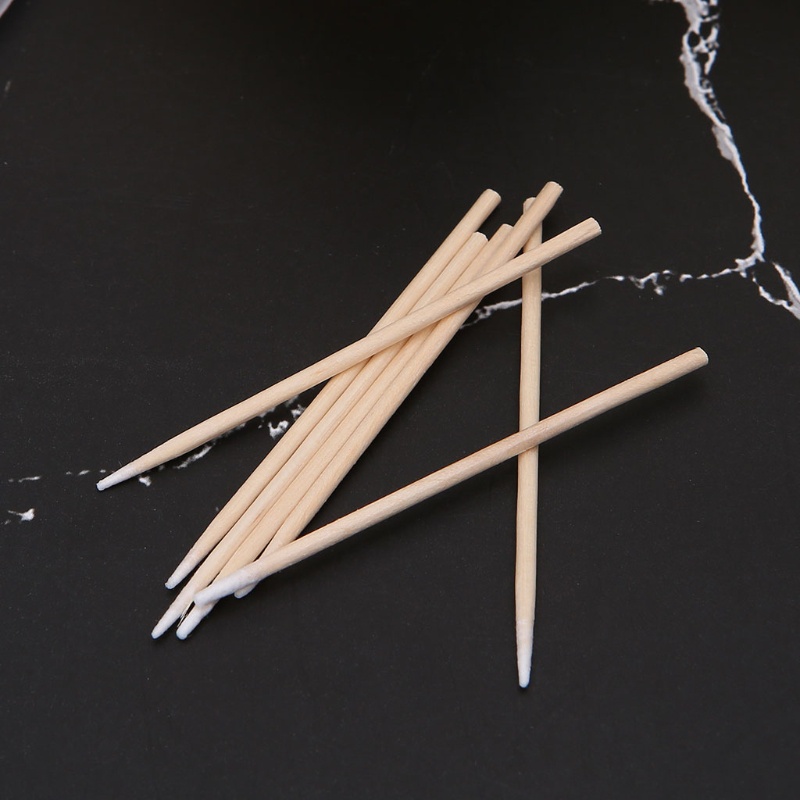 [Hàng mới về] Set 100 tăm bông mini cán gỗ dài làm đẹp đa năng tiện lợi