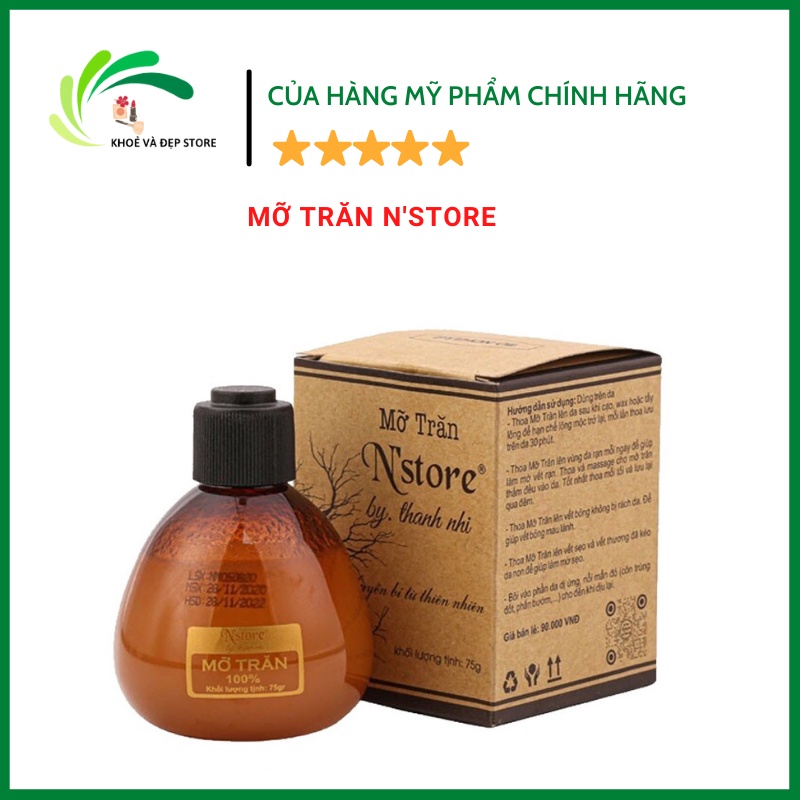 Mỡ trăn nguyên chất N'store, triệt lông, mờ rạn da, lành vết bỏng dùng sau tẩy và wax lông giúp ức chế mọc lông