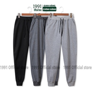 Quần Jogger Nỉ Da Cá nam 1991 Official Store thể thao vải trơn 3 màu thời trang