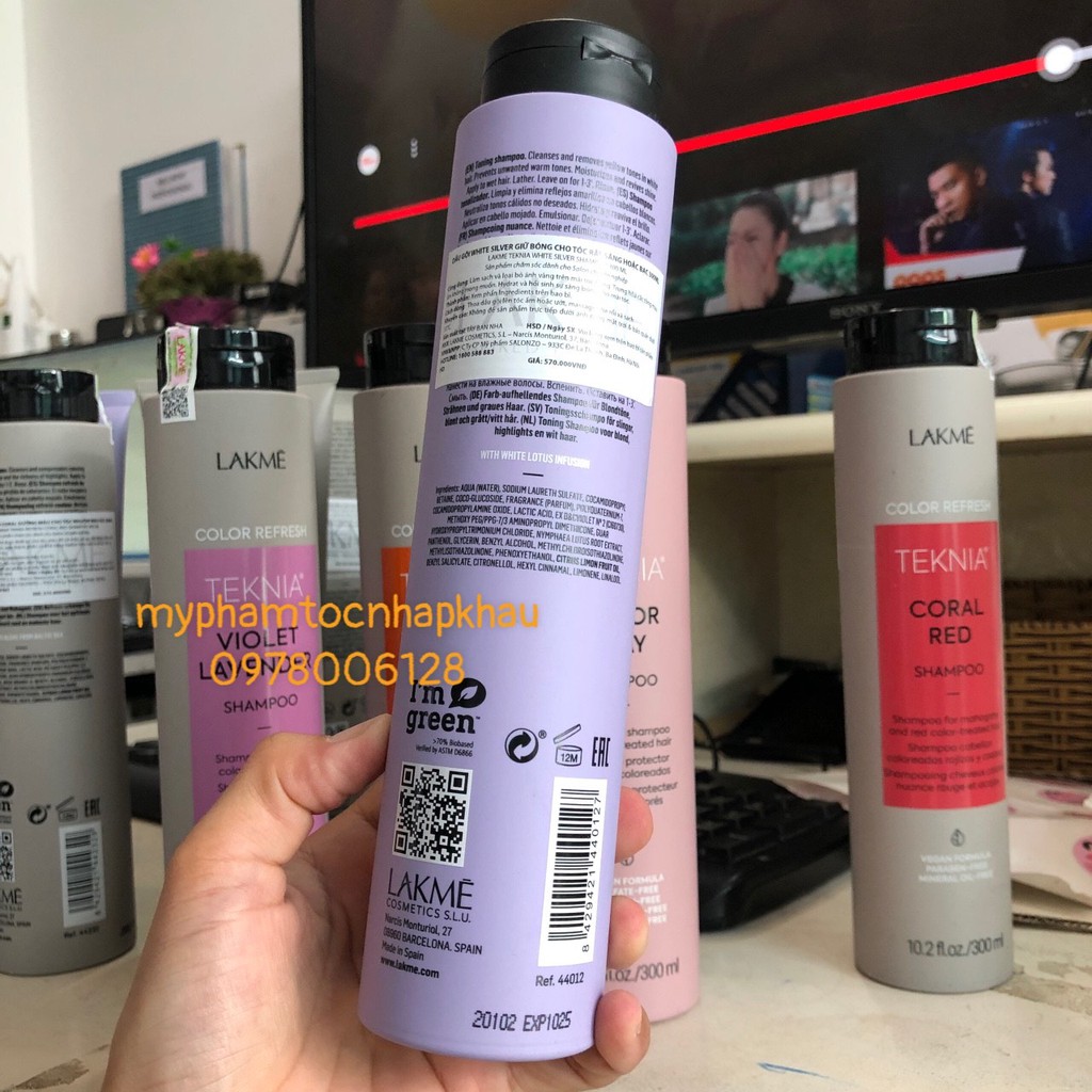 Dầu gội cho tóc rất sáng hoặc bạc Lakme White Silver Shampoo 300ml NEW 2020