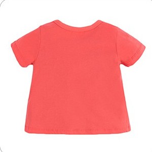 Mã 51681 áo thun màu cam in hình cú mèo và chữ của Little maven cho bé gái