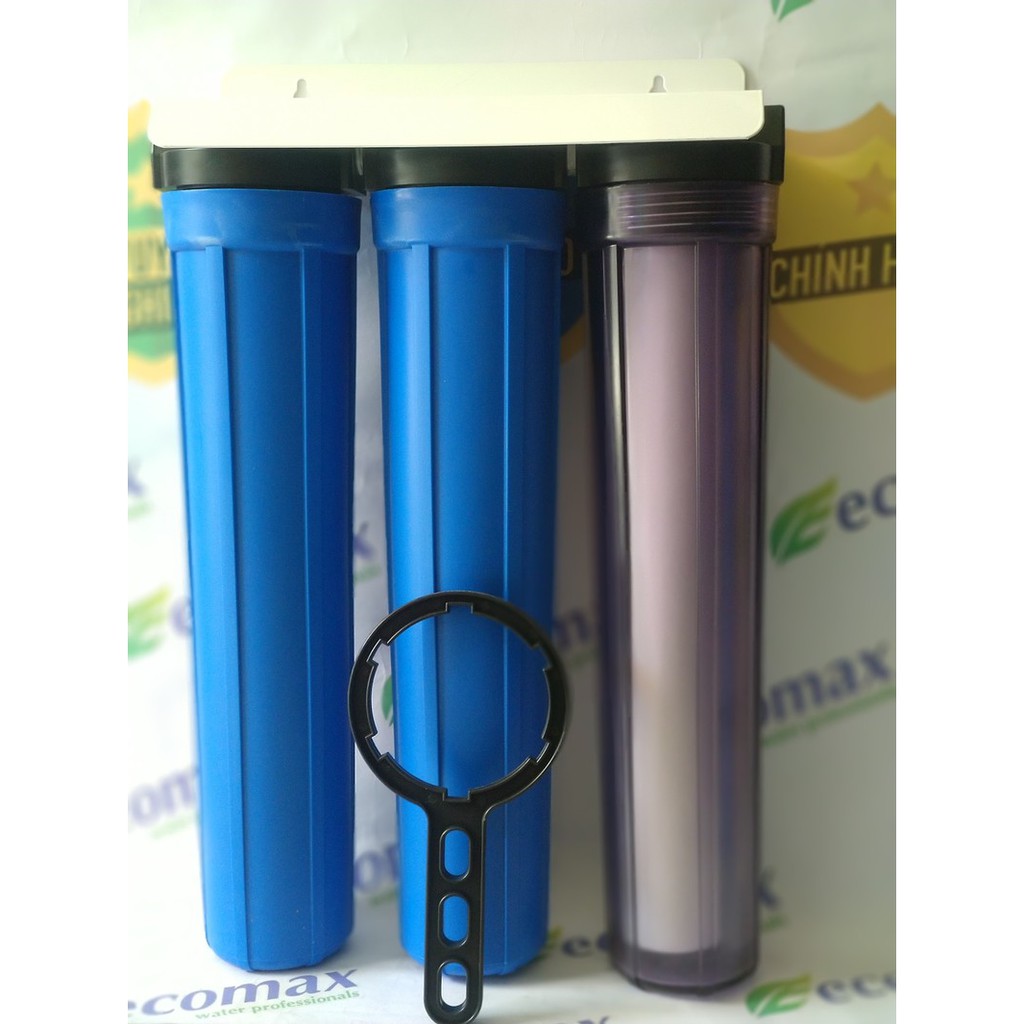 Bộ lọc thô 3 cấp 20 inch | Bộ lọc nước kèm lõi lọc nước | Bộ lọc thô 3 cốc 20 inch