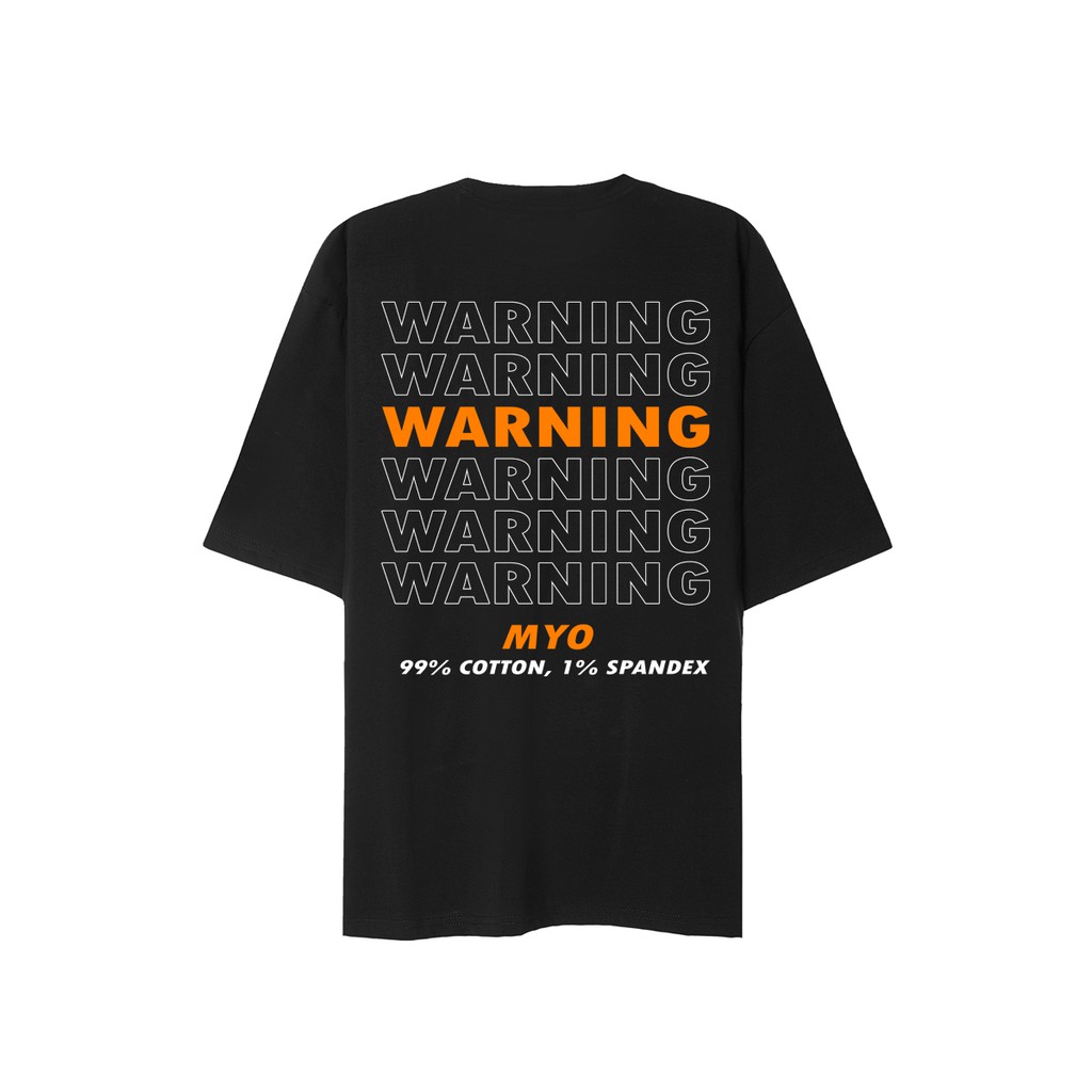 Áo Phông Nam Đẹp MYO Vải Cotton In Hình Warning