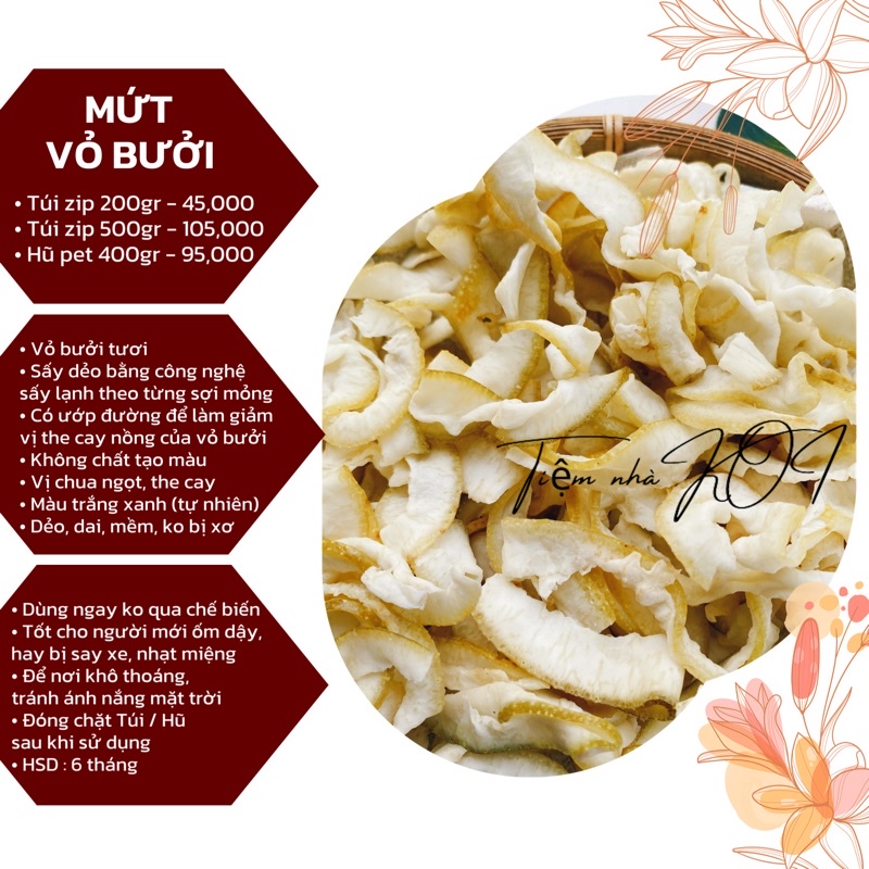 Mứt Vỏ Bưởi / 200gr / 500gr - Đặc sản Đà Lạt