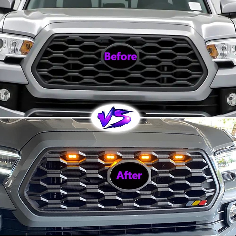 Set 4 đèn led gắn lưới tản nhiệt phía trước cho toyota tacoma raptor trd off road sport 2020 2021