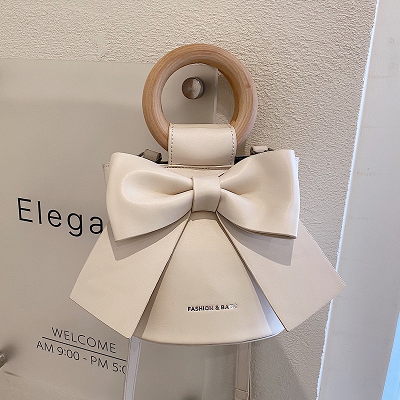 Túi đeo vai IELGY dáng xô đính nơ thời trang dễ phối đồ dành cho nữ