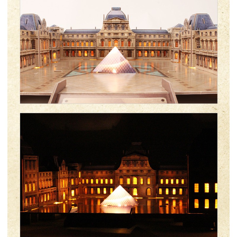 Mô hình giấy 3D CubicFun - Led thư viện Pháp - The Louvre - (L517h)